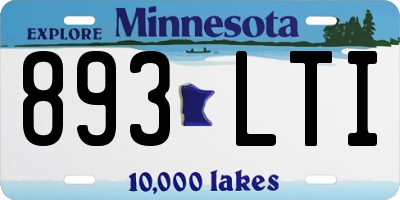 MN license plate 893LTI