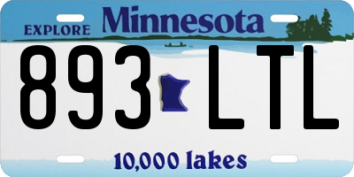 MN license plate 893LTL