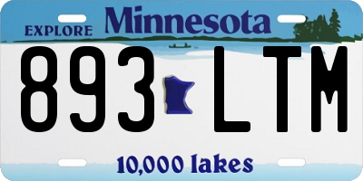 MN license plate 893LTM