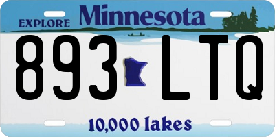 MN license plate 893LTQ
