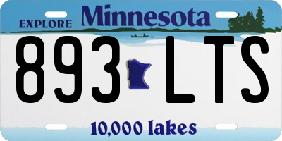 MN license plate 893LTS
