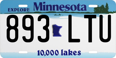 MN license plate 893LTU