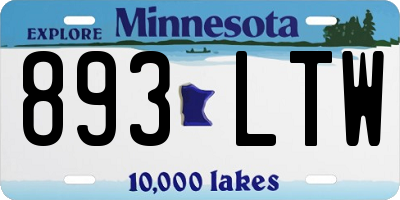 MN license plate 893LTW