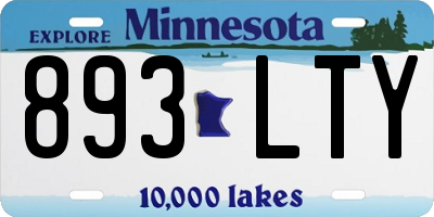MN license plate 893LTY