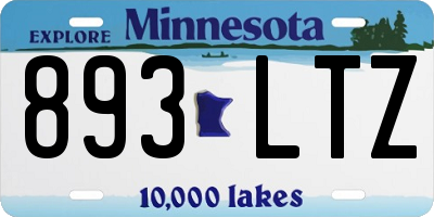 MN license plate 893LTZ