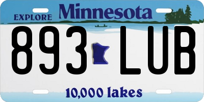 MN license plate 893LUB