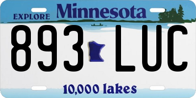 MN license plate 893LUC