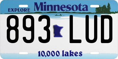 MN license plate 893LUD