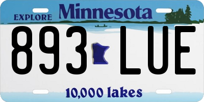 MN license plate 893LUE
