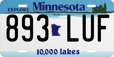 MN license plate 893LUF