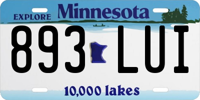 MN license plate 893LUI