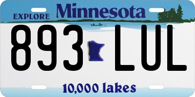 MN license plate 893LUL
