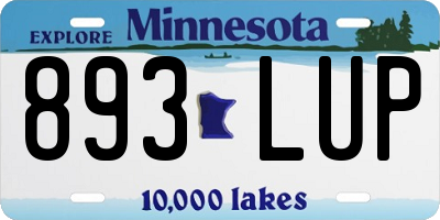 MN license plate 893LUP