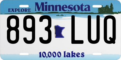 MN license plate 893LUQ