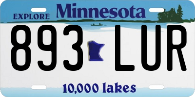 MN license plate 893LUR