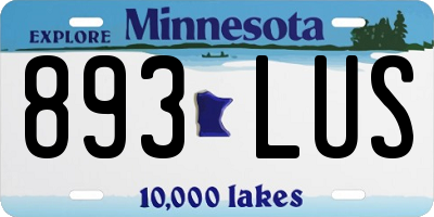 MN license plate 893LUS