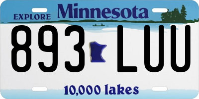 MN license plate 893LUU