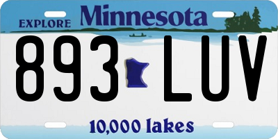 MN license plate 893LUV