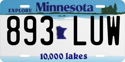 MN license plate 893LUW