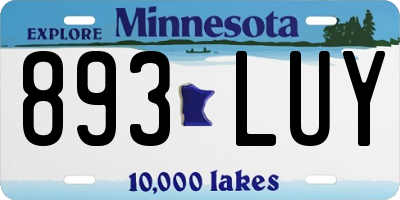 MN license plate 893LUY