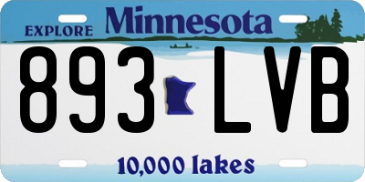 MN license plate 893LVB