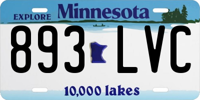 MN license plate 893LVC
