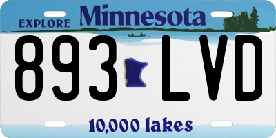 MN license plate 893LVD