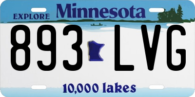 MN license plate 893LVG