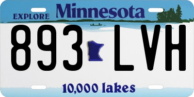 MN license plate 893LVH