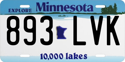 MN license plate 893LVK