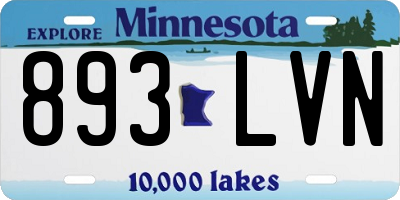MN license plate 893LVN