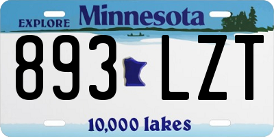 MN license plate 893LZT