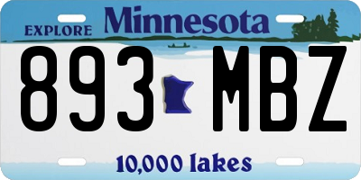 MN license plate 893MBZ