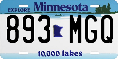 MN license plate 893MGQ