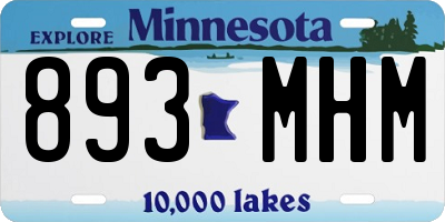 MN license plate 893MHM