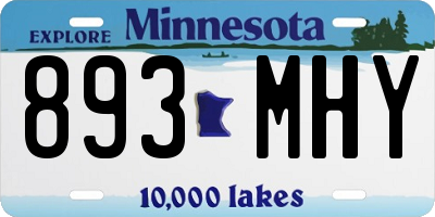 MN license plate 893MHY