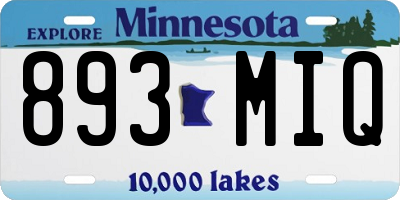 MN license plate 893MIQ