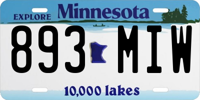 MN license plate 893MIW