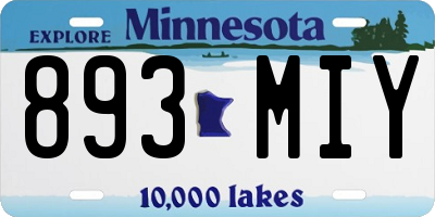 MN license plate 893MIY