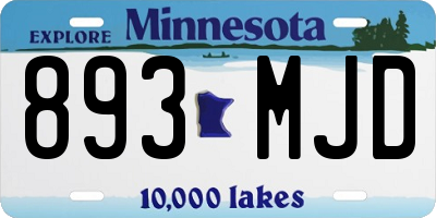 MN license plate 893MJD