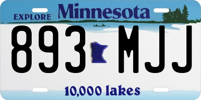 MN license plate 893MJJ