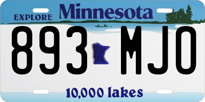 MN license plate 893MJO