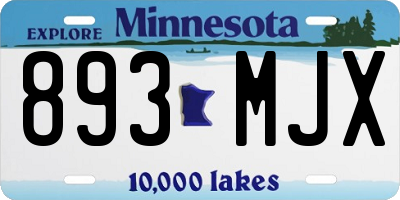 MN license plate 893MJX
