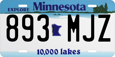 MN license plate 893MJZ