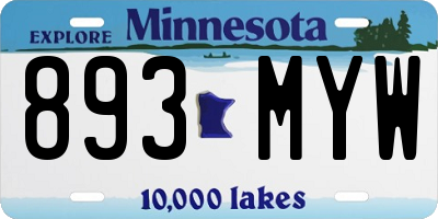 MN license plate 893MYW