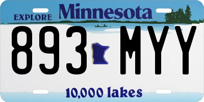 MN license plate 893MYY