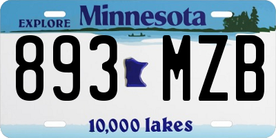 MN license plate 893MZB