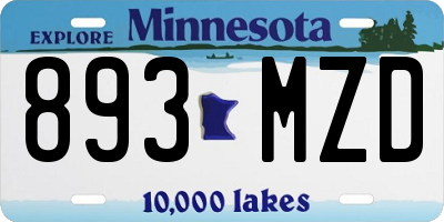 MN license plate 893MZD