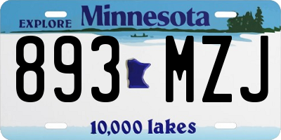 MN license plate 893MZJ