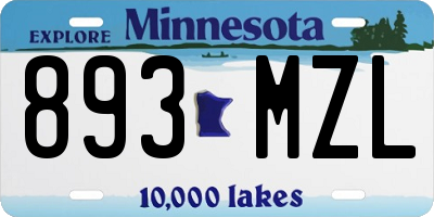 MN license plate 893MZL